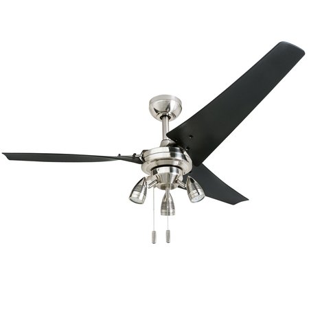 HONEYWELL CEILING FANS Phelix, 56 in. Ceiling Fan with Light, Brushed Nickel 50611-40